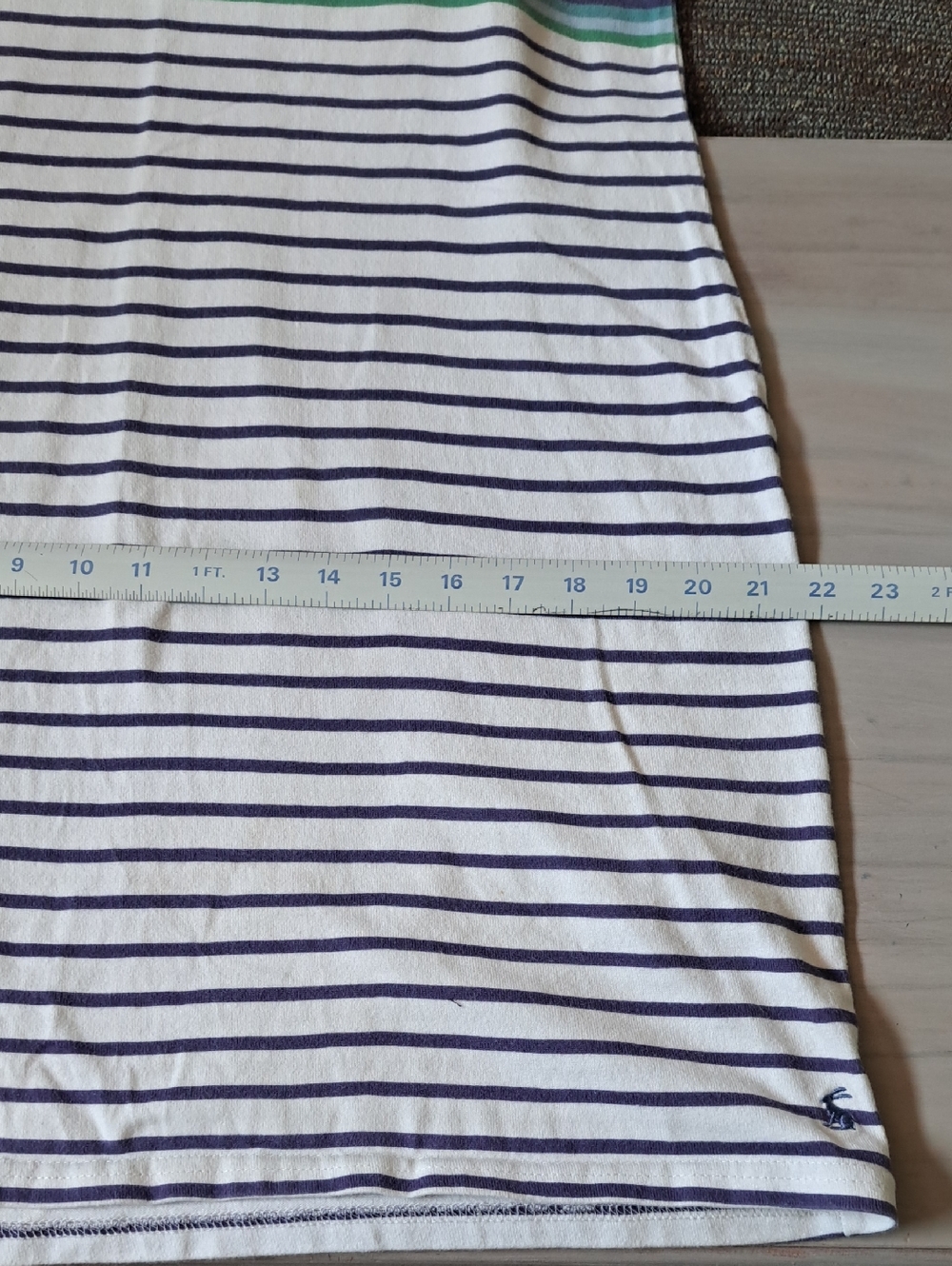 Joules Riviera Rainbow Stripe Cotton Shift T-Shirt Dress Nautical Comfy Causal - Picture 11 of 12